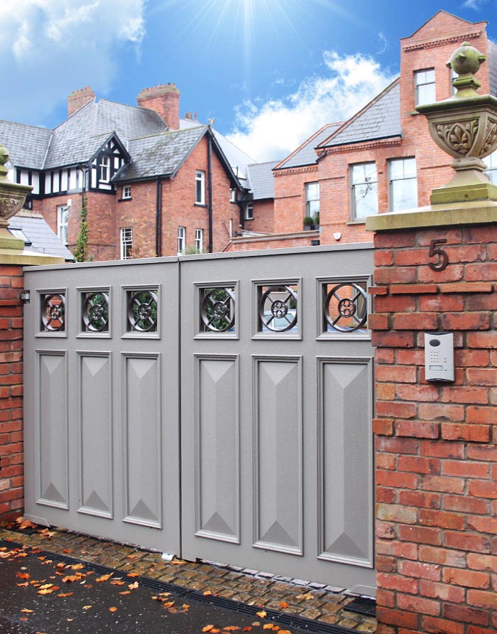 wooden entrance gates electric automated ni
