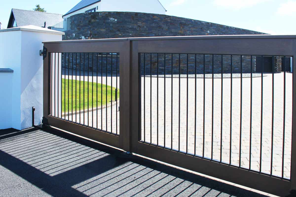 Modern wooden framed gates